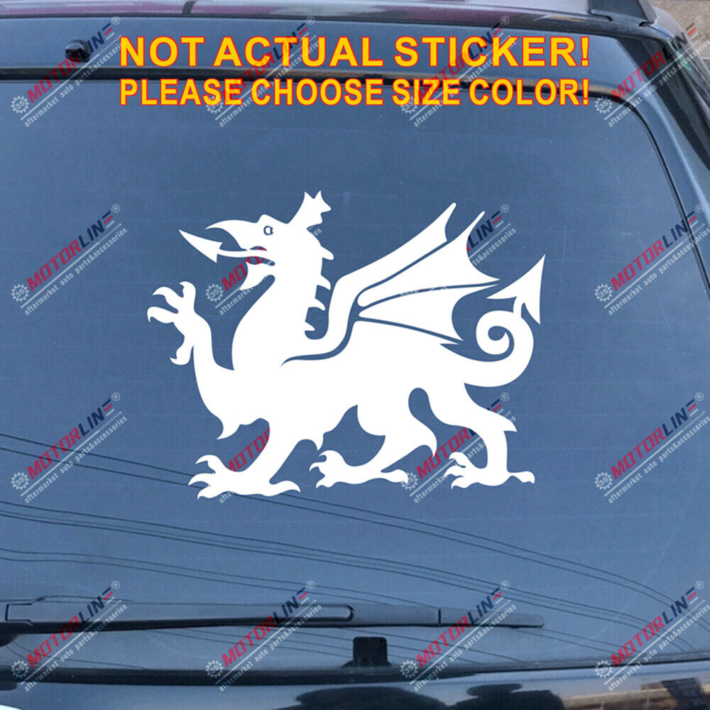 Wales Red Dragon Decal Sticker Welsh Y Ddraig Goch Car Vinyl pick size color e