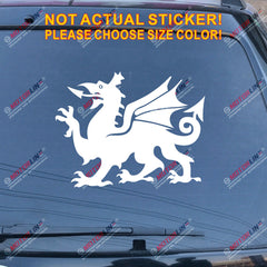 Wales Red Dragon Decal Sticker Welsh Y Ddraig Goch Car Vinyl pick size color e