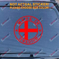 Made In Sweden Swedish Flag Decal Sticker Car Vinyl fit for Saab Volvo