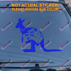 Australia Flag Kangaroo Aussie Decal Sticker Car Vinyl pick size color no bkgrd