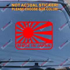 Made in Japan Japanese Rising Sun Flag Decal Sticker Car Vinyl pick size color
