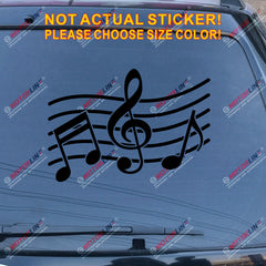 Music Note Notation Sign Decal Sticker Car Vinyl pick size color no bkgrd b