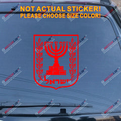Israel Emblem Coat of arms Decal Sticker Car Vinyl pick size color no bkgrd Jew