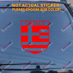 Greece Flag Shield Decal Sticker Car Vinyl Greek pick size color no bkgrd b