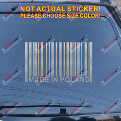Made in Poland Barcode Decal Sticker Car Vinyl Polska Polish funny pick size