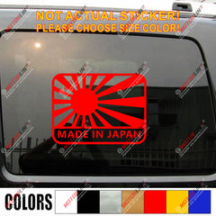 Made in Japan Japanese Rising Sun Flag Decal Sticker Car Vinyl pick size color