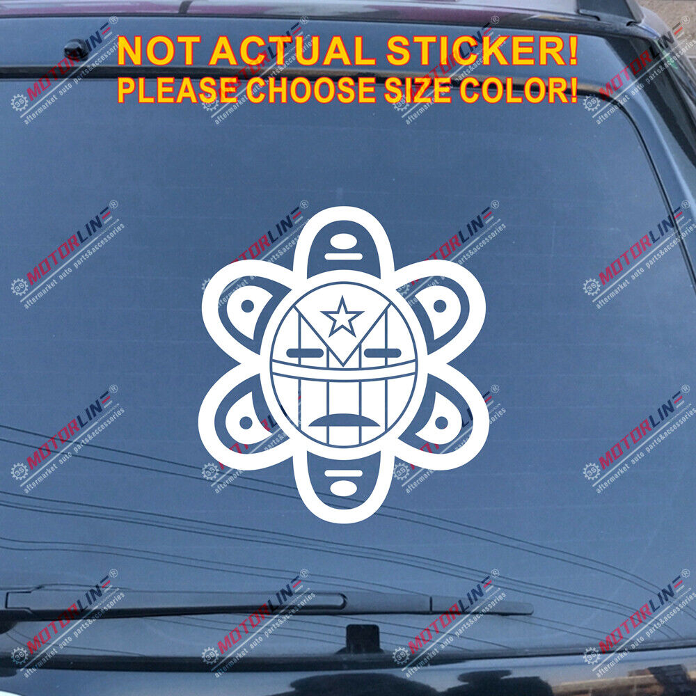 Taino Sun symbol Decal Sticker Puerto Rico Flag PR Car Vinyl no bkgrd