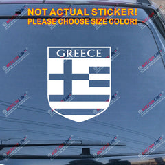 Greece Flag Shield Decal Sticker Car Vinyl Greek pick size color no bkgrd b