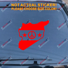 Syria Peace Sign Map Flag Decal Sticker Syrian Arab Republic Car Vinyl