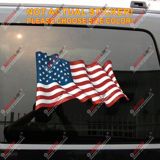 USA American Flag Patriotic Waving Decal Sticker Car Vinyl reflective glossy a