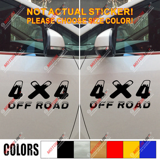 (2) 4X4 Off Road Decal Sticker Car Vinyl pick size color die cut snow style