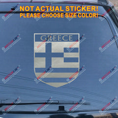 Greece Flag Shield Decal Sticker Car Vinyl Greek pick size color no bkgrd b