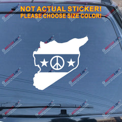 Syria Peace Sign Map Flag Decal Sticker Syrian Arab Republic Car Vinyl