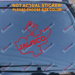 Jalisco State of Mexico Mexican Map Outline Decal Sticker Car Vinyl no bkgrd