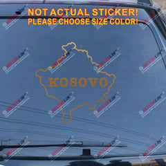 Kosovo Map lettering Decal Sticker Car Vinyl pick size color no bkgrd die cut