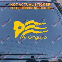 Puerto Rico Flag PR Mi Orgullo Decal Sticker Car Vinyl pick size color no bkgrd