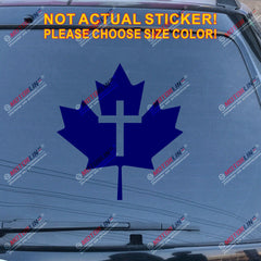 Canada Maple Leaf Jesus Cross Decal Sticker Car Vinyl pick size color no bkgrd