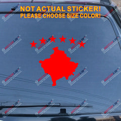 Kosovo Flag Map Stars Decal Sticker Car Vinyl pick size color no bkgrd die cut