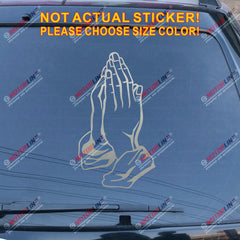 Praying Hands Decal Sticker Car Vinyl God Jesus Christian pick size color b