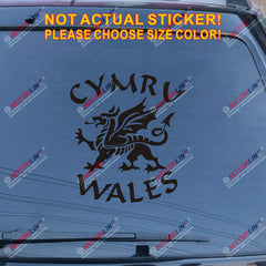 Wales Cymru Dragon Decal Sticker Welsh Y Ddraig Goch Car Vinyl pick size color a