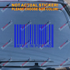 Made in Poland Barcode Decal Sticker Car Vinyl Polska Polish funny pick size