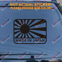 Made in Japan Japanese Rising Sun Flag Decal Sticker Car Vinyl pick size color