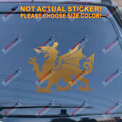 Wales Red Dragon Decal Sticker Welsh Y Ddraig Goch Car Vinyl pick size color e