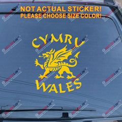 Wales Cymru Dragon Decal Sticker Welsh Y Ddraig Goch Car Vinyl pick size color a