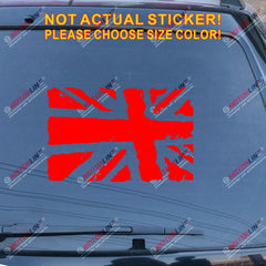UK Flag Union Jack Decal Sticker Car Vinyl no bkgrd distressed pick size color