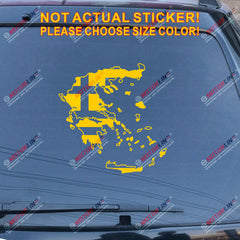 Flag Map of Greece Greek Decal Sticker Car Vinyl pick size color die cut
