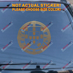 Portugal Portuguese Flag Seal Decal Sticker Car Vinyl round die cut no bkgrd