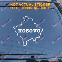 Kosovo Map lettering Decal Sticker Car Vinyl pick size color no bkgrd die cut