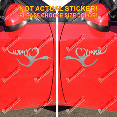 Pair Wales Cymru letters Red Dragon Decal Sticker Welsh Y Ddraig Goch Car Vinyl