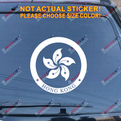 Hong Kong HK round Flag Regional Emblem Decal Sticker Car Vinyl pick size color