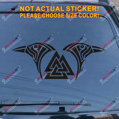 Huginn And Muninn Twin Ravens Valknut Decal Sticker Car Vinyl Norse Odin b