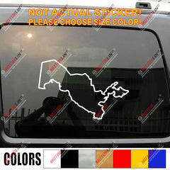 Uzbekistan Map outline Uzbek Decal Sticker Car Vinyl pick size color