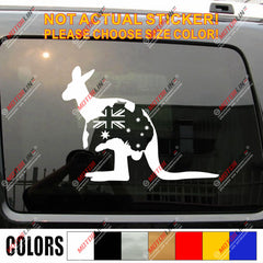Australia Flag Kangaroo Aussie Decal Sticker Car Vinyl pick size color no bkgrd