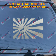 Map Flag Rising Sun of Japan Japanese Decal Sticker Car Vinyl pick size color b