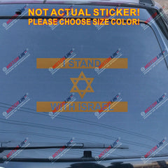 I Stand with Israel Flag Support Decal Sticker Car Vinyl no bkgrd Israeli Jew b
