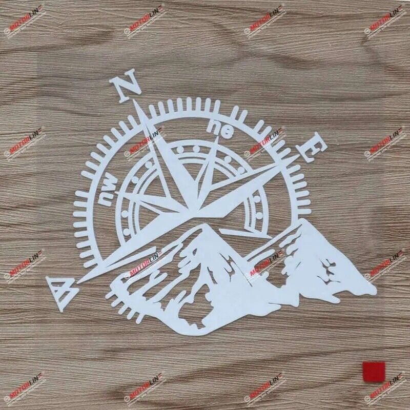 6'' White 4X4 Off Road Mountain Decal Sticker Compass for Jeep Ford Chevy 01131B