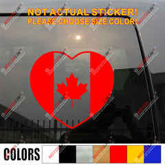 I Love Canada Heart Flag Decal Sticker Maple Leaf Car Vinyl pick size color