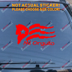 Puerto Rico Flag PR Mi Orgullo Decal Sticker Car Vinyl pick size color no bkgrd