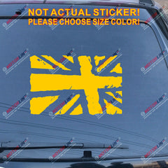UK Flag Union Jack Decal Sticker Car Vinyl no bkgrd distressed pick size color