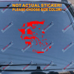 Flag Map of Greece Greek Decal Sticker Car Vinyl pick size color die cut
