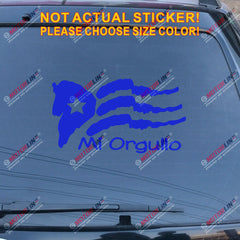 Puerto Rico Flag PR Mi Orgullo Decal Sticker Car Vinyl pick size color no bkgrd