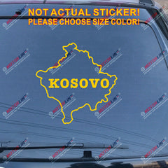 Kosovo Map lettering Decal Sticker Car Vinyl pick size color no bkgrd die cut