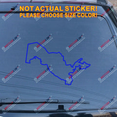 Uzbekistan Map outline Uzbek Decal Sticker Car Vinyl pick size color