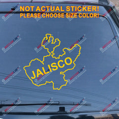 Jalisco State of Mexico Mexican Map Outline Decal Sticker Car Vinyl no bkgrd
