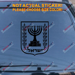 Israel Emblem Coat of arms Decal Sticker Car Vinyl pick size color no bkgrd Jew