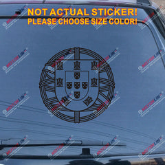 Portugal Portuguese Flag Seal Decal Sticker Car Vinyl round die cut no bkgrd